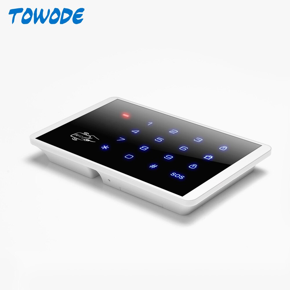 TOWODE K16 Wireless Keypad RFID Disarm Alarm System Touch Screen Keyboard For W18 G18 K52 W20 W2 Home Security Alarm System