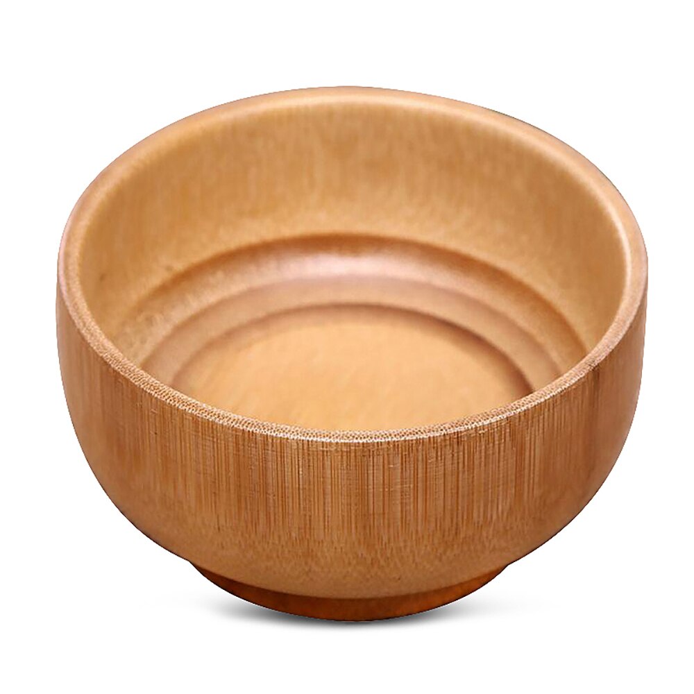 Natural Bamboo Bowl Rice Soup Salad Bowl Food Container Handicraft Holder Kitchen Handmade Wood Bowl For Kids Adult: 01 Only Bowl