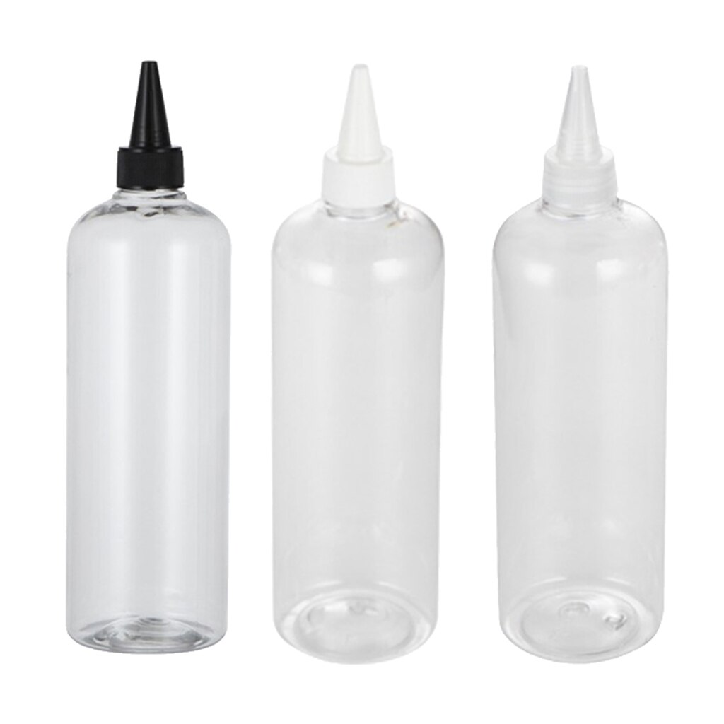 5x Plastic Haarverf Kleur Lijm Applicator Vloeibare Zeep Haar Gel Flessen Container