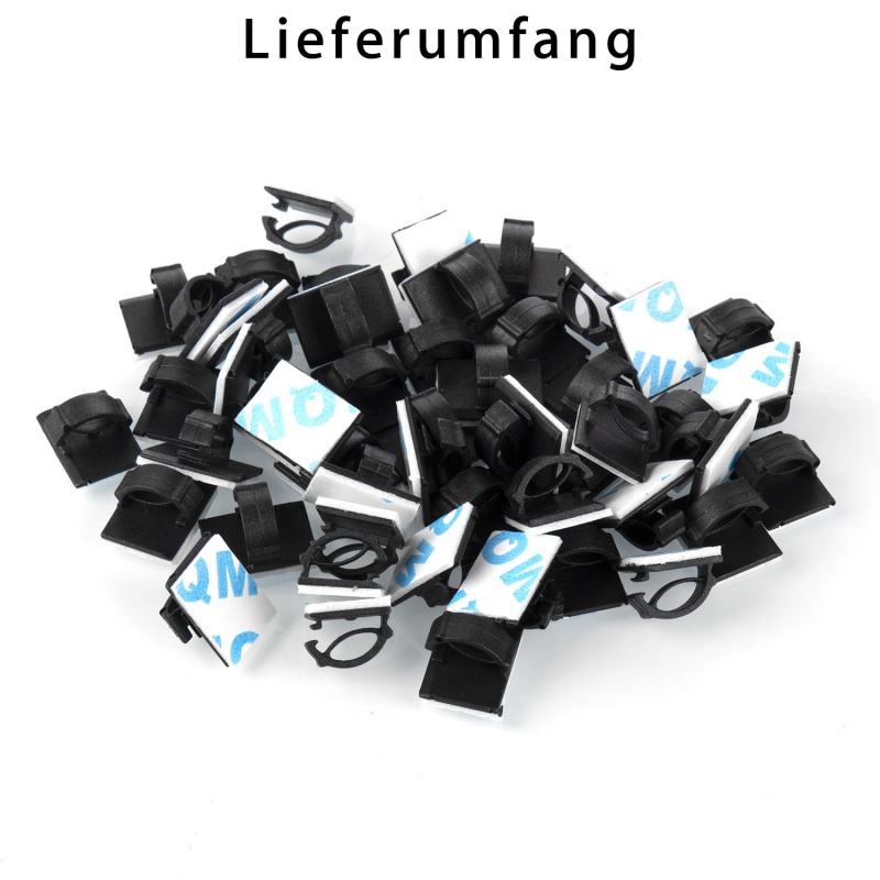 50PCS Cable Wall Clips Self Adhesive Backed Wire Management Cord Holder for Car, Office, Desk Accessories, Home, Nightstand