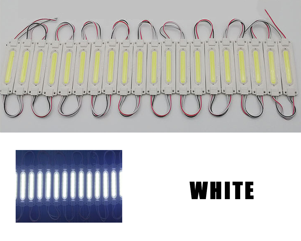 20er-Pack 12V LED Kolben-Modulleuchte, superhell, gelb, blau, rosa, eisblau, Farbe IP65, wasserdicht, für Werbegeschäft, Dekorlampe: Weiß