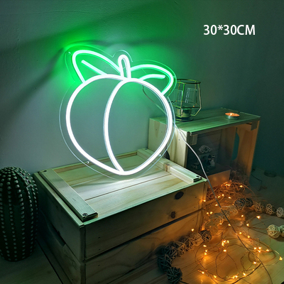 Señal de neón Led creativa, luces nocturnas alimentadas por USB de 5V, para dormitorio, tienda, Pub, Bar, restaurante, , decoración de pared, lámpara comercial de estética: Peach