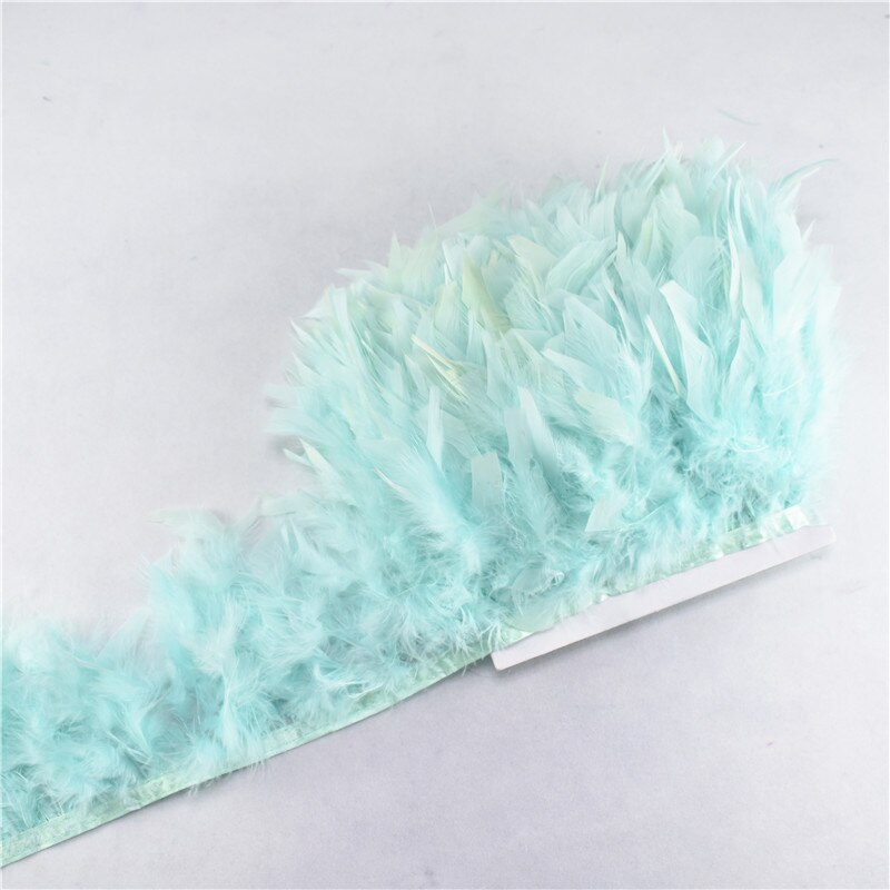 10Meter Mintgroen Mooie Turkije Veren Lint Fringe 4-6Inch Marabou Veren Trimmen Rok Jurk Versieringen party