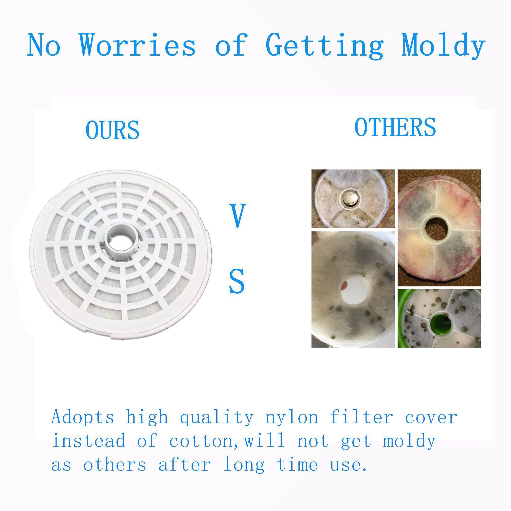 Plastic+Nylon Automatic Circulation Cat Water Purifier Filter Hygienic Pet Drinking Fountains Filter Kitten Saft