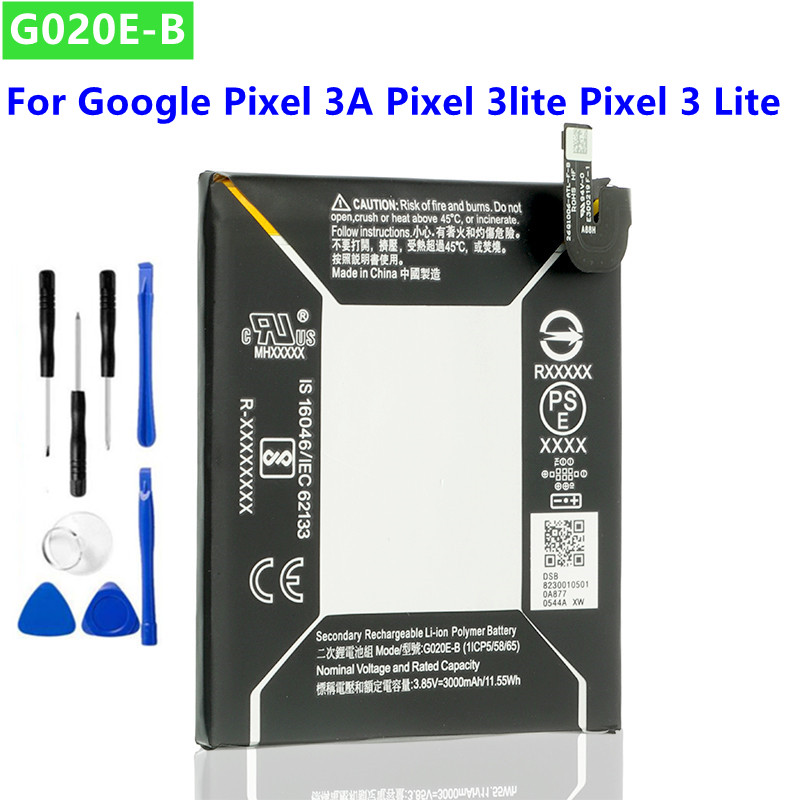 G020E-B Battery For Google Pixel 3A Pixel 3lite Pixel 3 Lite Authenic Rechargeable Battery GO2OE-B 3000mAh+ Tools