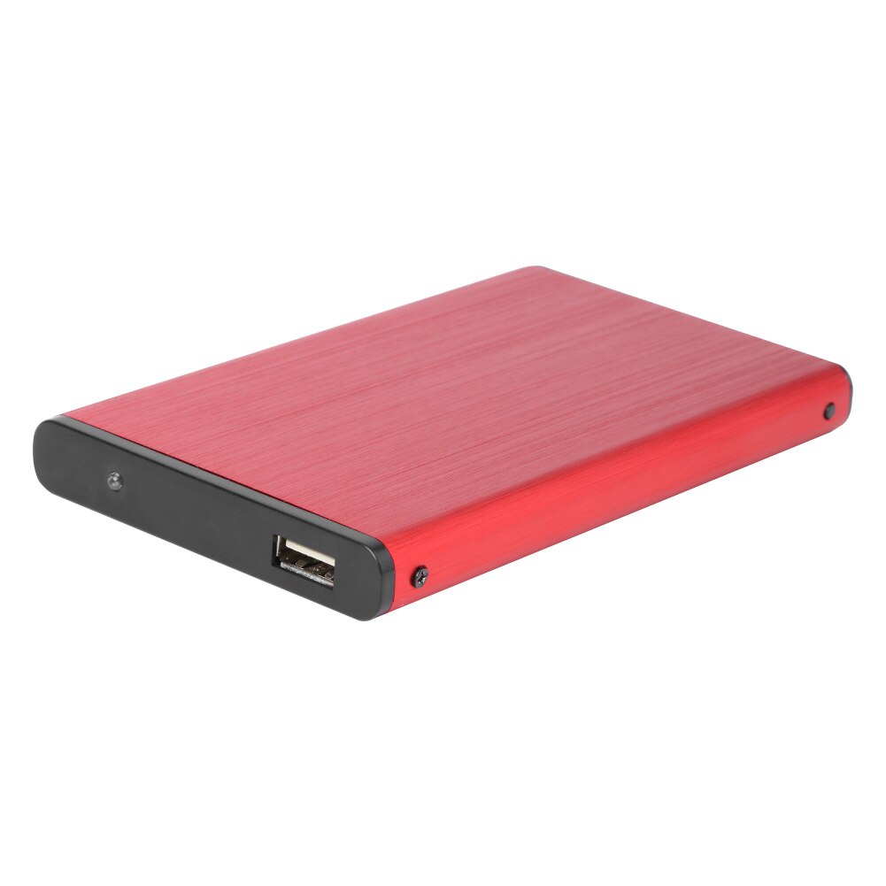 Portable 480Mbps USB 2.0 Mobile Hard Drive Disk Case Aluminum Alloy 10TB 2.5 inch SATA HDD SSD External Enclosure Box: red