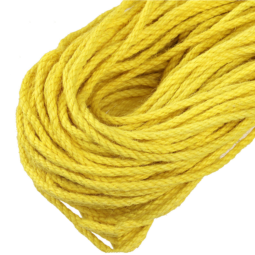 Cuerda de yute Natural de 5mm, cuerda de hilo colorida, cuerdas retorcidas de cáñamo, cuerda de macramé para rascar mascotas, decoración artesanal hecha a mano, 10 yardas: 4 mm / Opaco