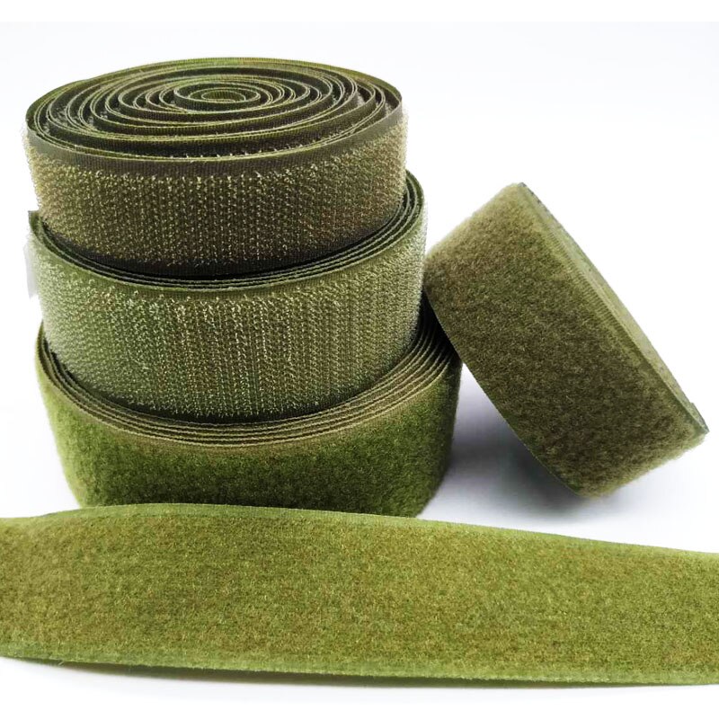 Army Green Velcro Tape Nylon Hasp Uses Clothing Luggage Children's Supplies Backpack Decoration With Loop Hook 2cm3cm4cm5cm10cm