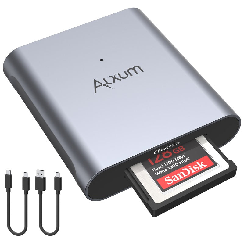 Alxum CFexpress Type B Card Reader witch USB C/USB A Cable Gen2 10Gbps CF Express Memory Adapter for Laptop Computer Phones: Default Title
