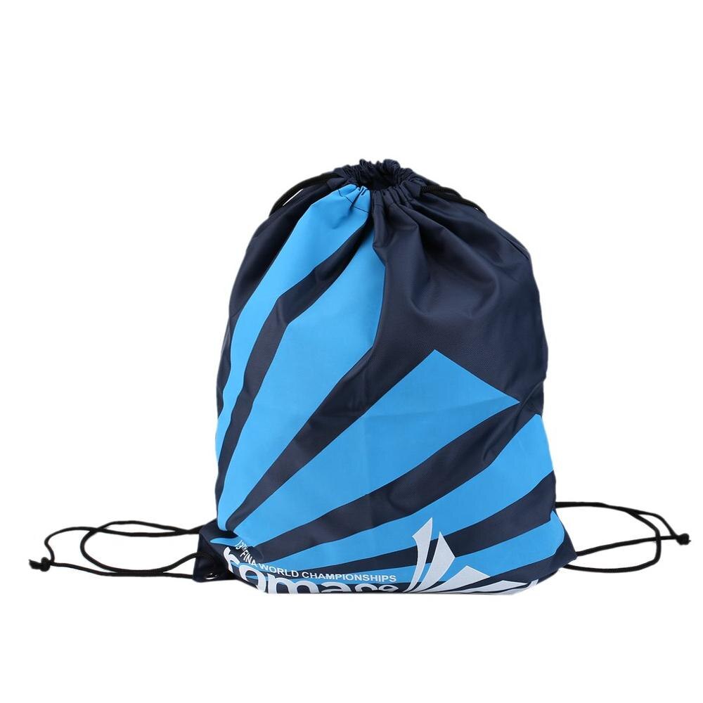 Swimming Waterproof Bag Backpack Double Drawstring Sport Gym Beach Portable Mini Shoulder Bags Outdoor Shoes Bag: Blue