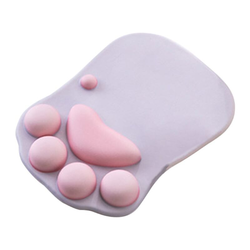 Cute Cat Paw Mouse Pad Nonslip Silicone Mice Mat PC Computer Wrist Rest Support: Silver Grey