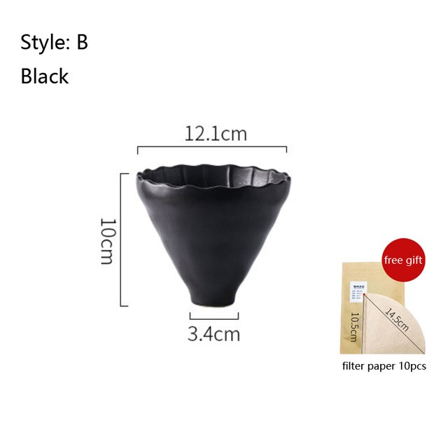 Hand-Made Koffie Waterkoker Filter Apparaat Set 700Ml Koffie Filter Cup Filter Houder Delen Pot Over Koffiezetapparaat: black B