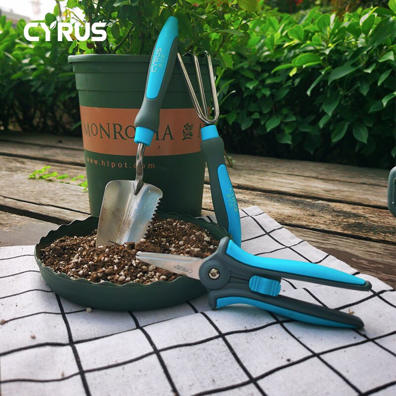 3Pcs Garden Tools Set Cultivating Planting Trowel Pruner Cultivator Shovels Spades Transplanter Small potted