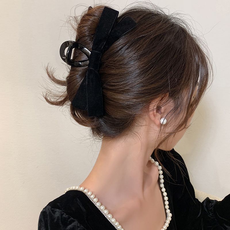 Zwarte Strik Haarklauw Zoete Zijden Strik Haarspeld Bang Clip Koreaanse Meisjes Mode Clips Vrouwelijke Hoofddeksels Haaraccessoires: Sky Blue