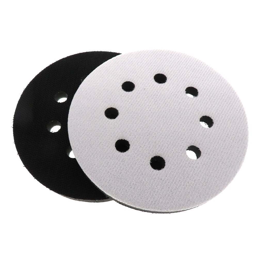 2pcs 5 Inch(125mm) 8-Hole Soft Sponge Interface Pad for Sanding Pads and Hook&Loop buffering pad