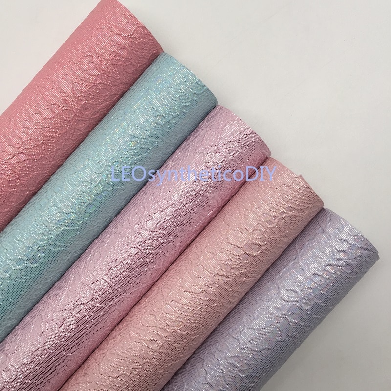 1PC 21X29CM Lace Embossed Faux Leather Fabric, Synthetic Leather Sheets, PU Leather For Making Bows LEOsyntheticoDIY T327A