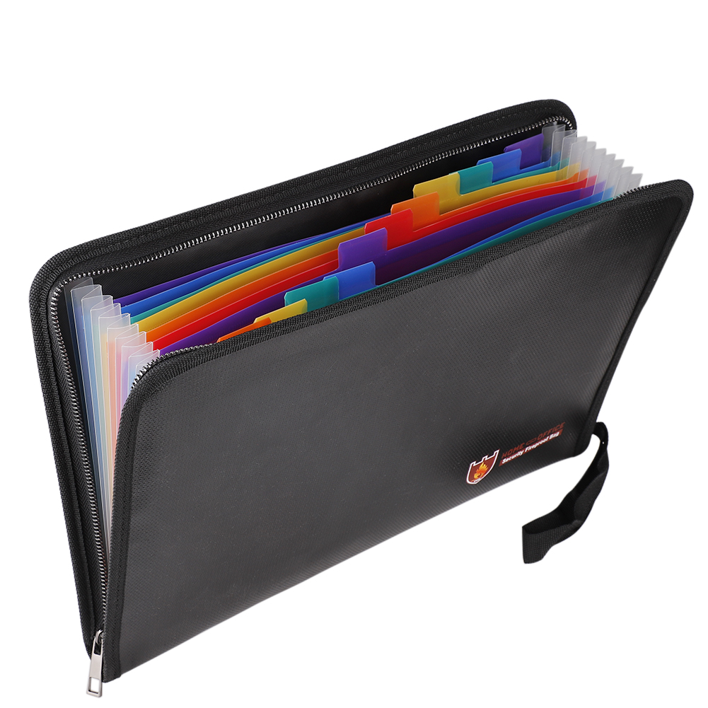 Fireproof File Folder Portable Water Resistant Document Bag Bills Storage Organizer for Home School Office Document Storage