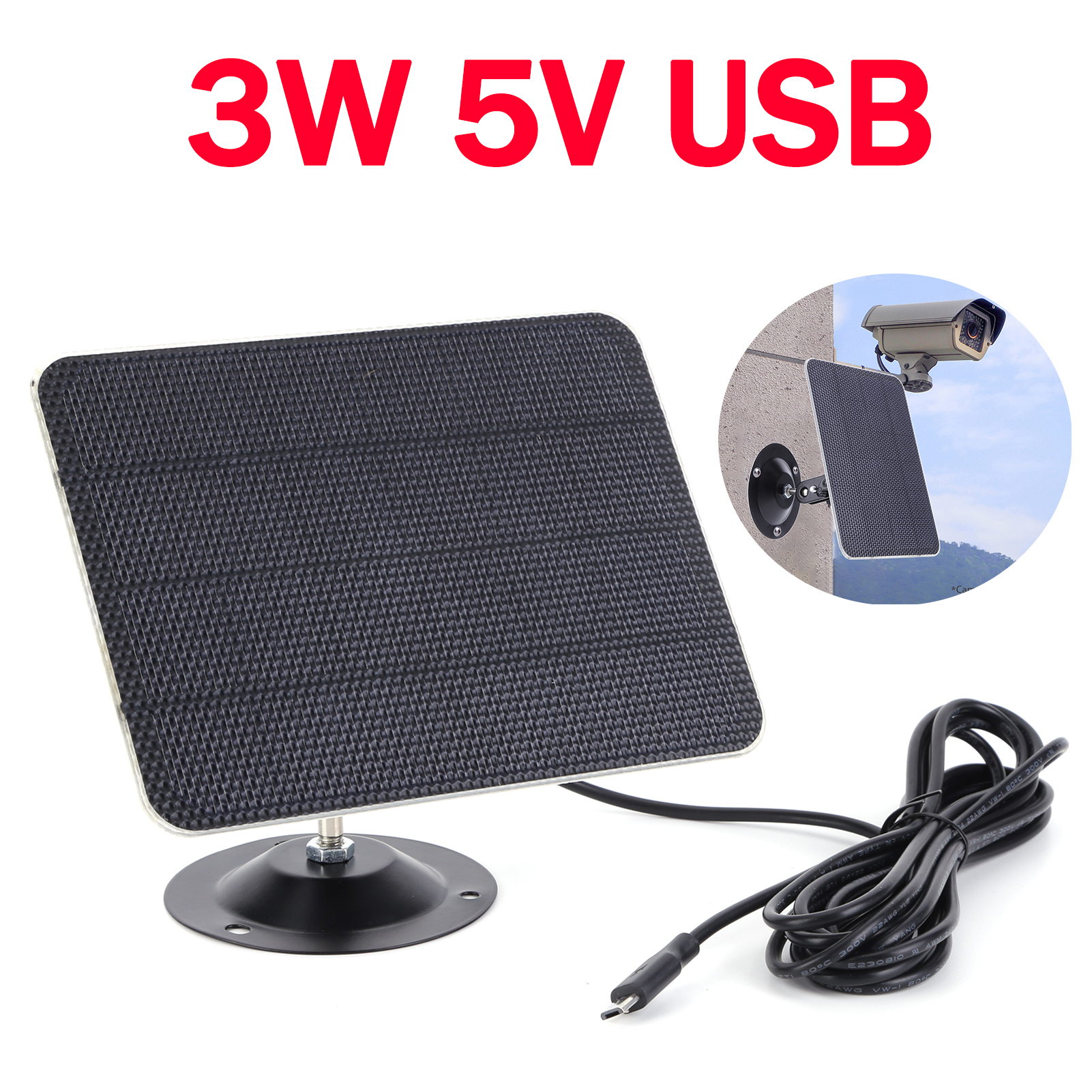 3W 5V Solar Panel Outdoor Solar Cells Charger for Security Camera IP CCTV Waterproof Sun power Charging Panel Security Camera: Digital Camouflage