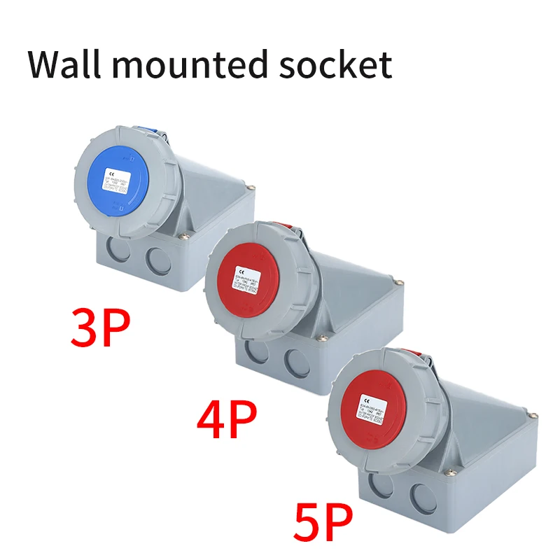 Industrial Plug and Socket 3P/4P/5Pin Electrical Connector 63A 125A IP67waterproof Wall Mounted Socket MALE FEMALE 220V 380V: Lavender / Under 5Pcs / 4P