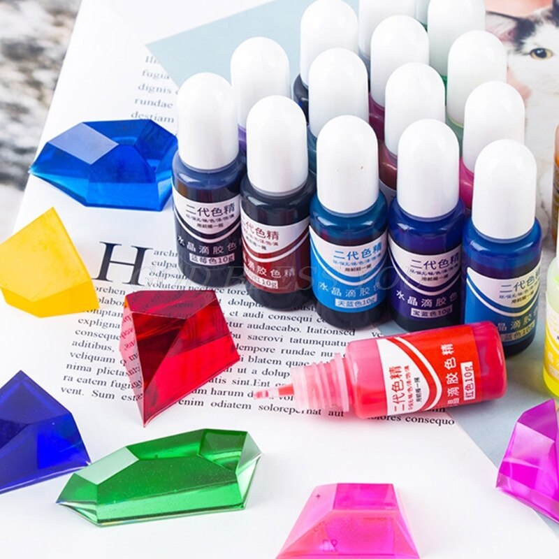 24 farver krystal epoxy pigment uv harpiks farvestof diy smykker farvestof kunst håndværk farvning tørring farve blanding flydende dekor
