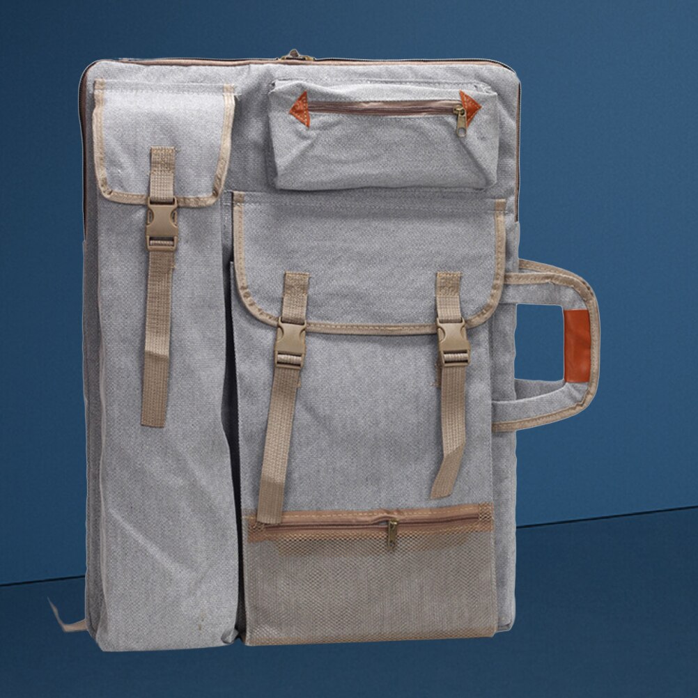 1 ud. De bolso de portafolio artístico, mochila de dibujo, bolso de mano, bolso de hombro con cremallera, correas de hombro, bolsos laterales para artista pintor
