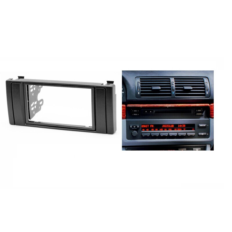 For BMW 5 Seriese E39 X5 E53 Radio CD DVD GPS Stereo Panel Double Din Fascia Dash Mount Trim Kit ISO Wiring + Antenna Adapter