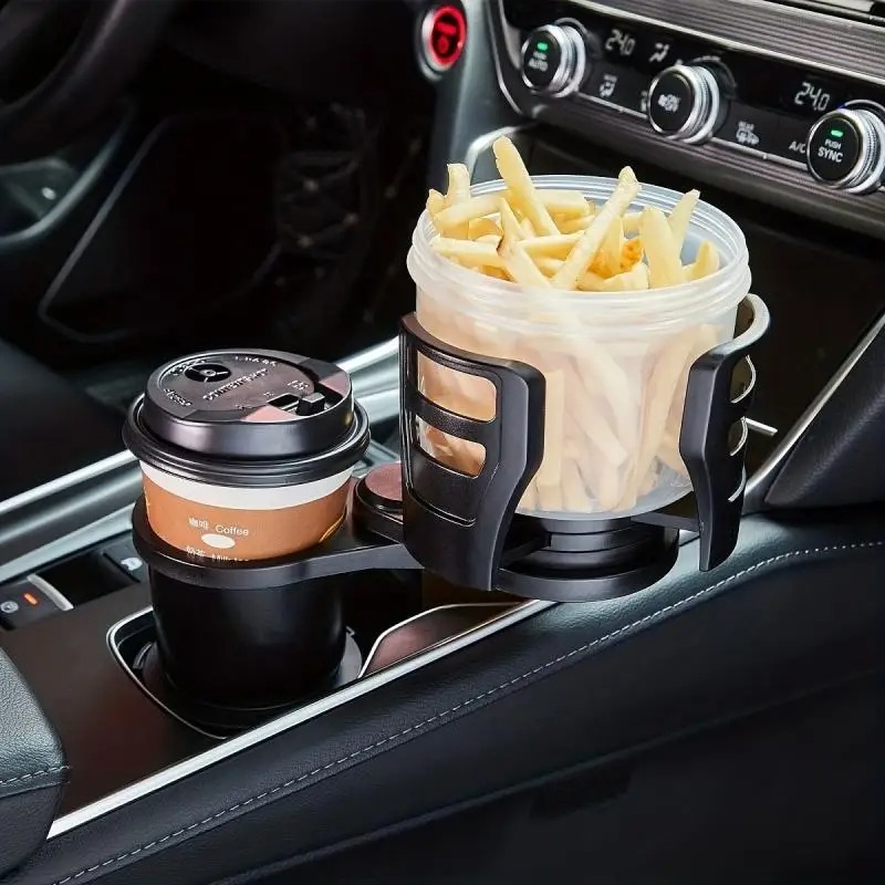 2 em 1 Multi Função Ajustável Car Cup Holder Expansível Adaptador Base Bandeja Bebidas Bottle Holder Car Holder Organizer