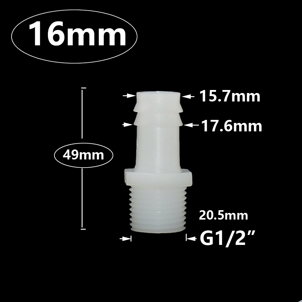 Männlich 1I2 Zoll bis 4/6/8/10/12/14/16/18/20 mm Kunststoff Schlauchtülle Anschluss PVC Wasser Rohrverschraubungen Koppler: green