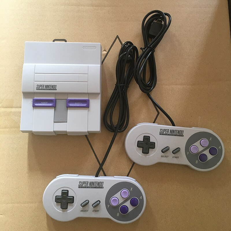 SNES-miniconsola portátil Retro Classic, salida Super HD, 21/30 juegos integrados con mando Dual