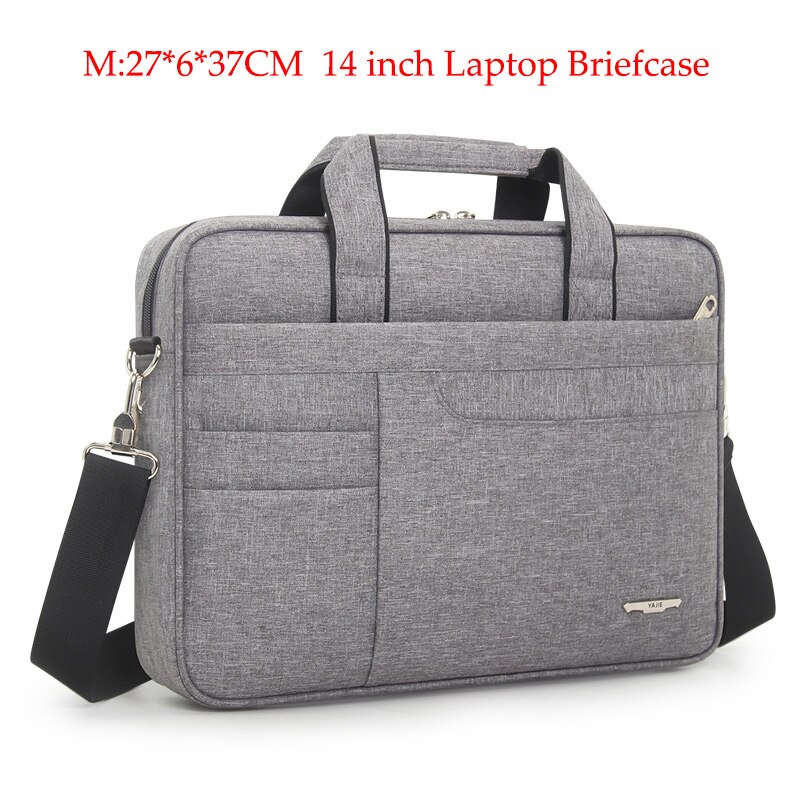 étanche hommes femmes 14 15.6 pouces sacoche pour ordinateur portable sac à main d'affaires pour hommes grande capacité sac à bandoulière messager: gray-M