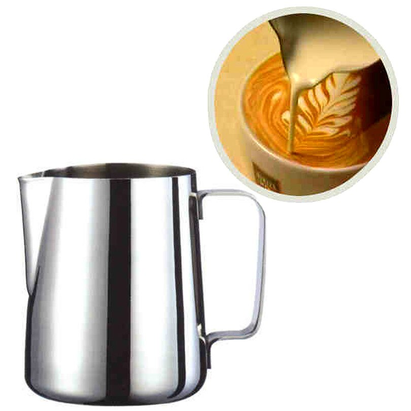 Keittiö ruostumattomasta teräksestä maidonvaahdotus kannu espresso kahvikannu barista askartelu kahvi latte maidonvaahdotus kannu: 1000ml