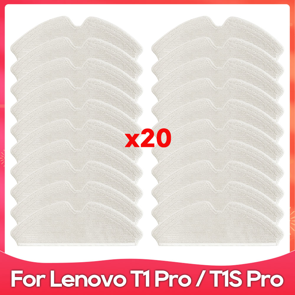 Compatible con ( Lenovo T1S Pro / T1 Pro / Proscenic M7 Pro / Honiture Q6 ) Cepillo principal y lateral, filtro HEPA, bolsa de polvo, paño de fregado, accesorio de repuesto.: Rojo