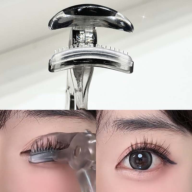 Rizador de pestañas con peine de dientes sin marco para rizar y dar forma a las pestañas naturales herramienta para rizar pestañas gran angular herramienta de maquillaje de ojos