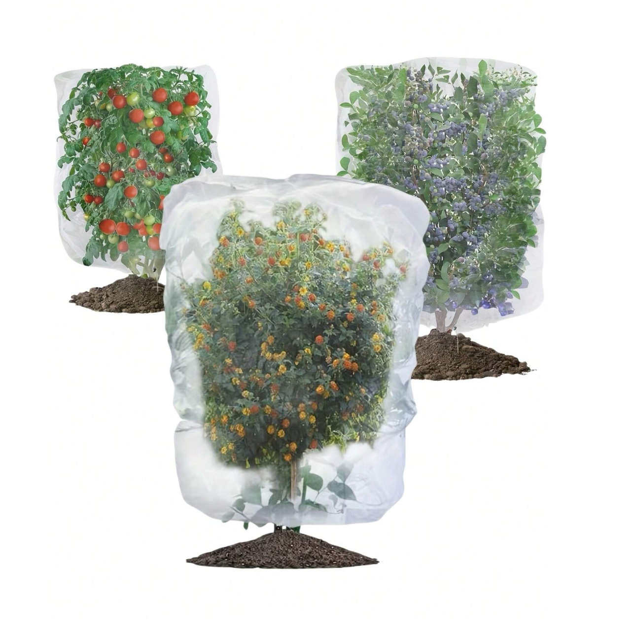 2 mallas protectoras para plantas, para tomates, para jardín, para protegerlas de insectos, aves y verduras.
