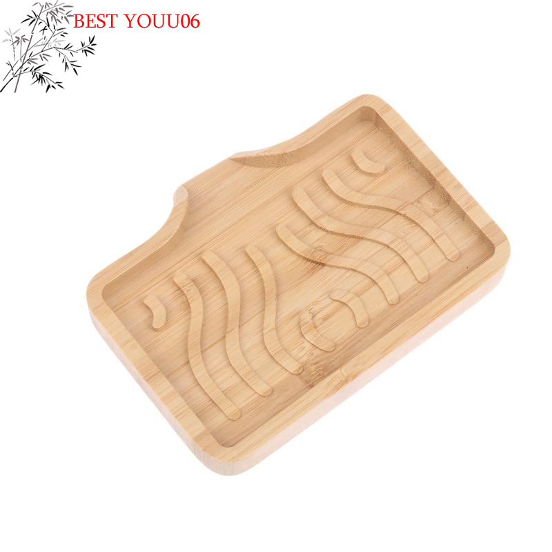 (YOUU06)Bamboo Soap Dish Holder Tray Wood Bar Soap Saver Self Draining Case for Bathtub Hotel Home Countertop Drying Sink