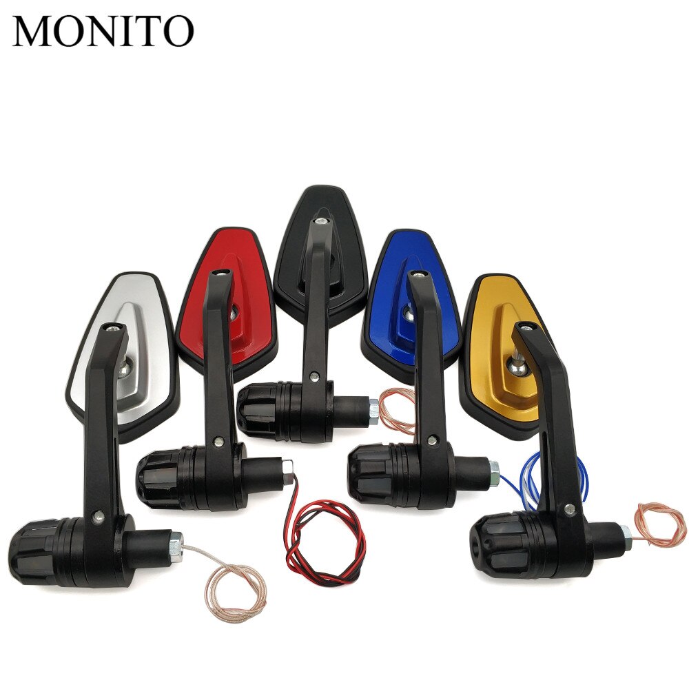 7/8 22mm Motorcycle Side Mirror LED Handle Bar End Mirrors Turn Signal For Honda CB 300F 500F CBR600RR CBR929RR CBR954RR CB1000R