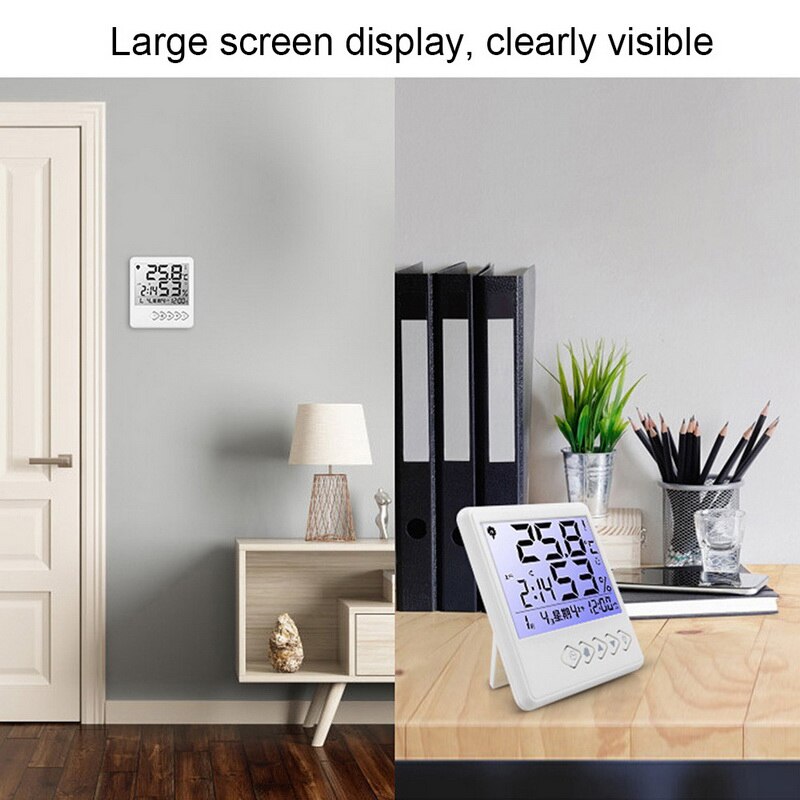 LED Digital Hygrometer Thermometer Indoor Temperature Humidity Gauge for Office Home