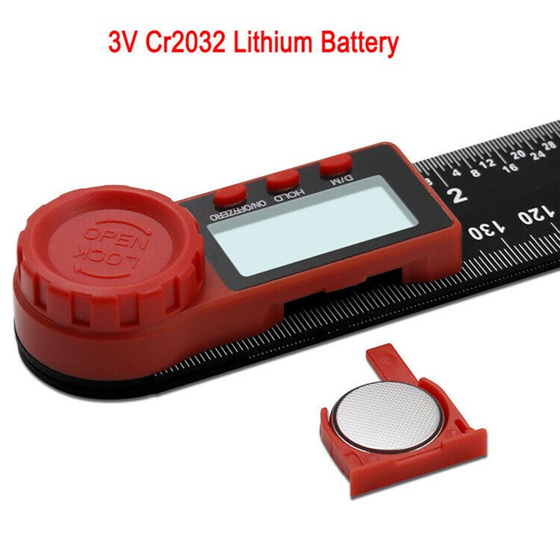 7In 200Mm 360 Degree 2 in 1 Digital Lcd Display Protractor Angle Finder Folding Ruler