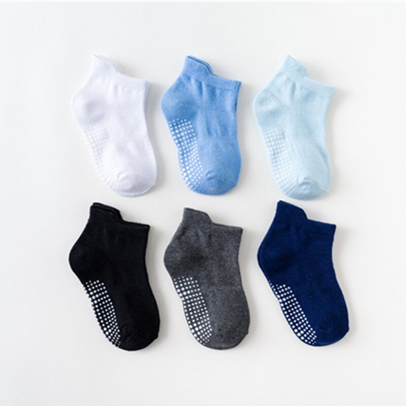 6 Paar/set Kids Baby Meisje Sokken Anti-Slip Baby Boy Sokken Elastische Gebreide Katoenen Sokken: TWS0636A