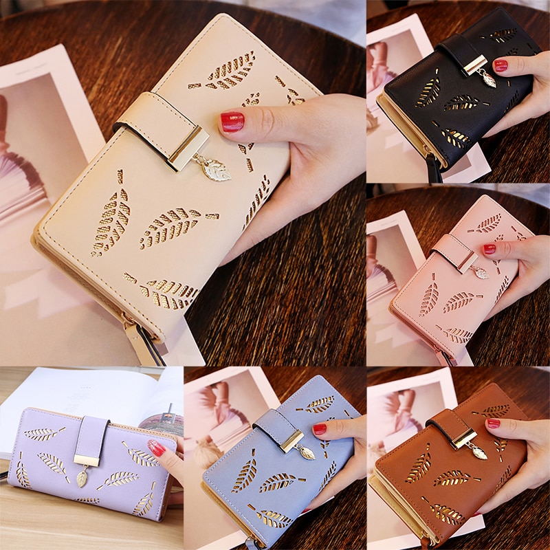 Leaves Hollow Women's Wallet Purse Female Short Wallets Pouch Handbag For Women Coin Purse Card Holders