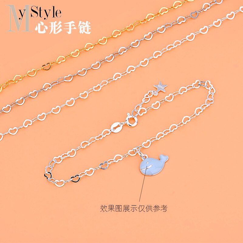 S925 Puur Zilver Temperament Mooie Liefde Ketting Hart Ketting Kruis Ketting Armband Sieraden Diy Accessoires Materiaal
