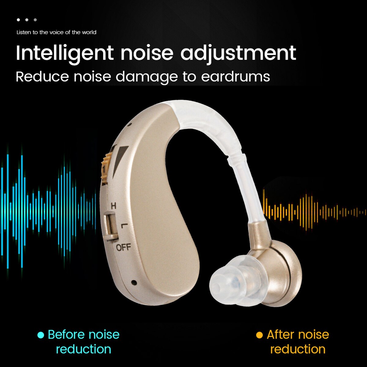 Audífono electrónico inteligente para sordos y adultos, ayuda auditiva Digital de sonido ajustable para pérdida auditiva leve y severa
