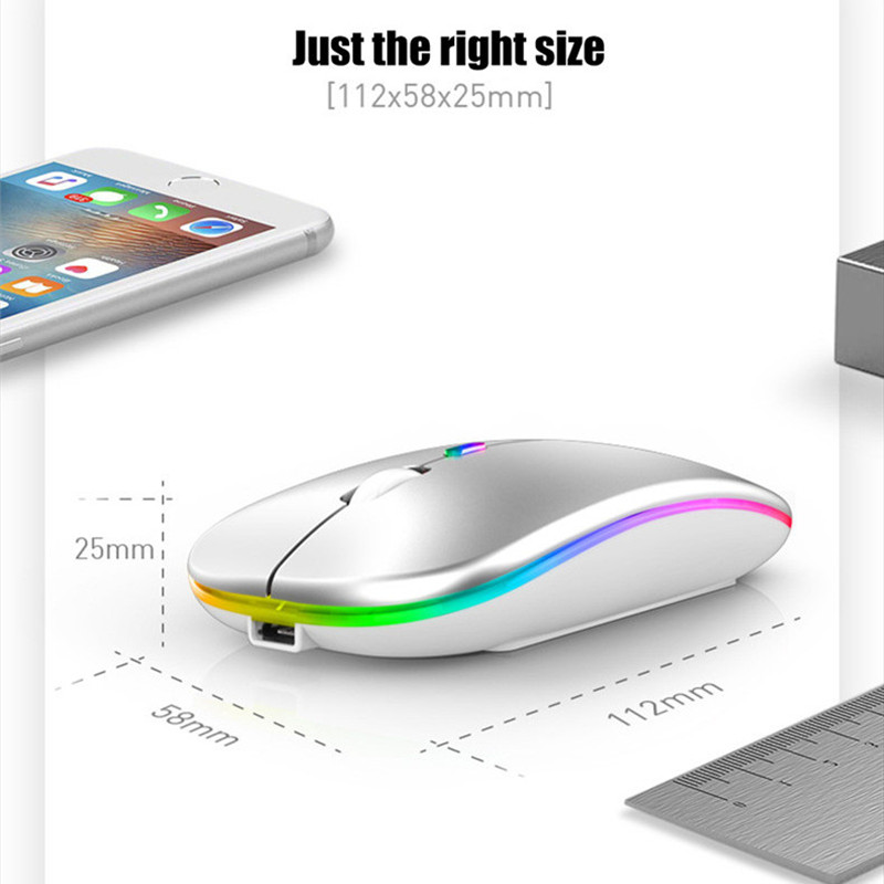 Wireless Mouse Rechargeable Bluetooth Mouse Wireless Computer Silent Mause LED Backlit RGB Ergonomic Gaming Mouse For PC ipad