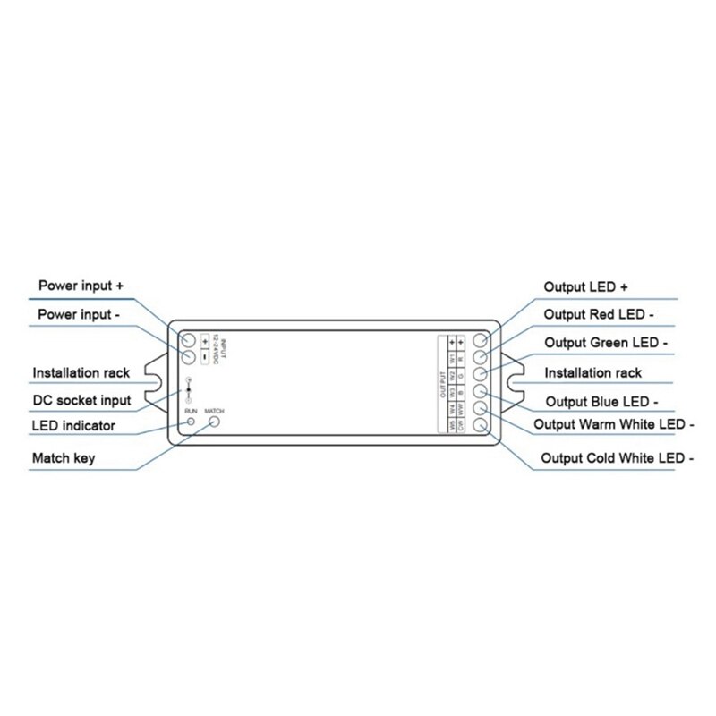 RGBCCT LED Controller 12-24V 5CH PWM RF Wireless Remote Smart Wifi RGB WW Controller For 5050 RGB RGBCCT LED Strip V5-M