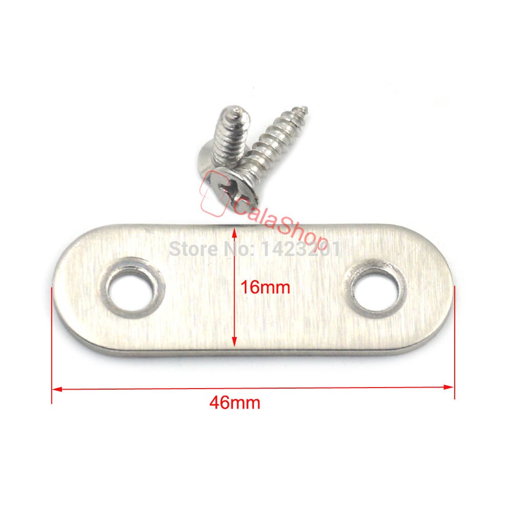 20 Pcs / Lot 46mm 56mm 76mm Length Stainless Steel Flat Fixing Plate Bracket Corner Brace Joint Fastener Angle Plate Connector