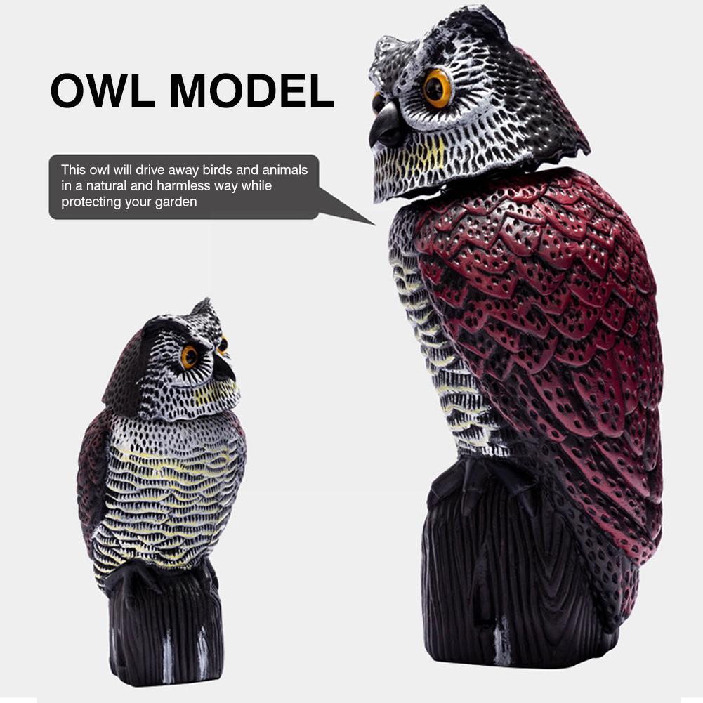 Realistic Bird Scarer Rotating Owl Prowler Decoy Garden Move Yard Repellent Scarecrow Control Pest E9k3