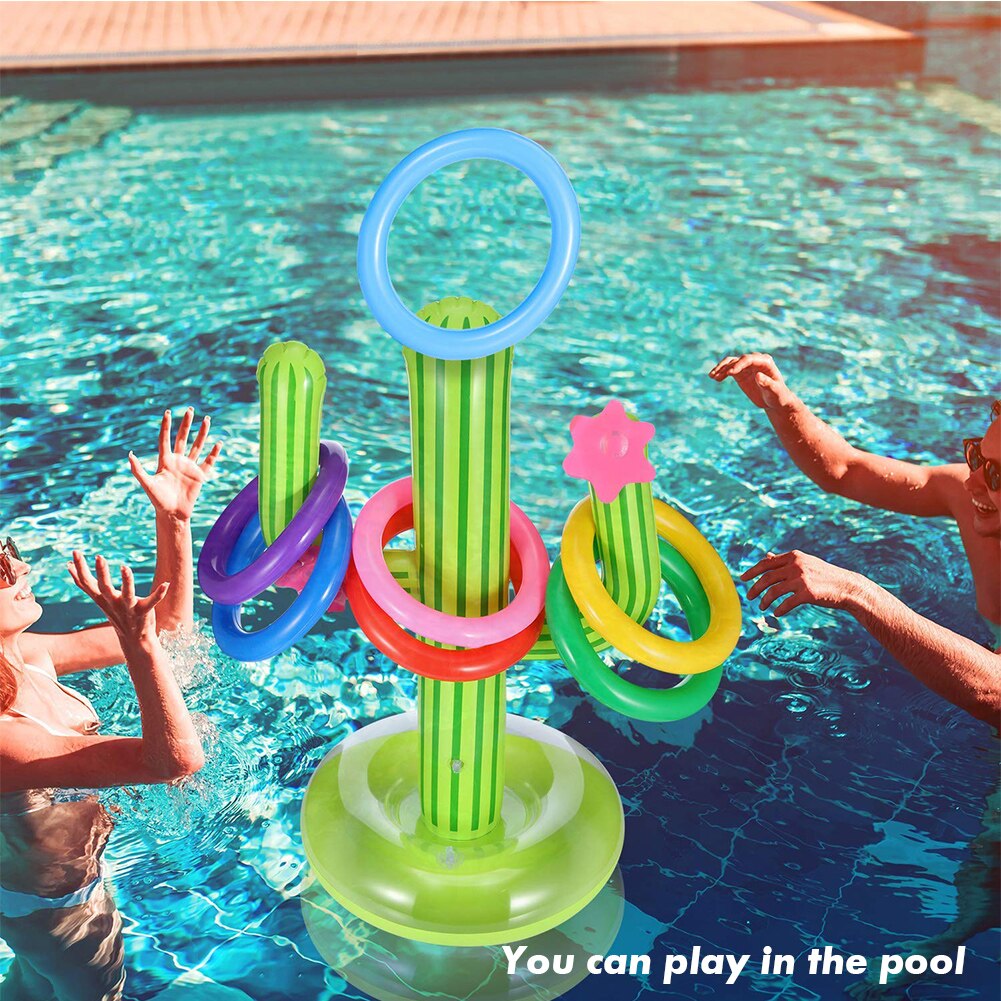 Cactus Inflatable Ring Toss Party Games Toys Floats Party Supplies Favors For Kids Teens Adults Inflatable Toys for Water Park