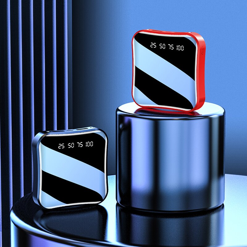 Mini Portable 12000mAh Power Bank Ultra Light Fast Charger LCD Digital Display Dual USB Travel Power Bank External Battery Pack