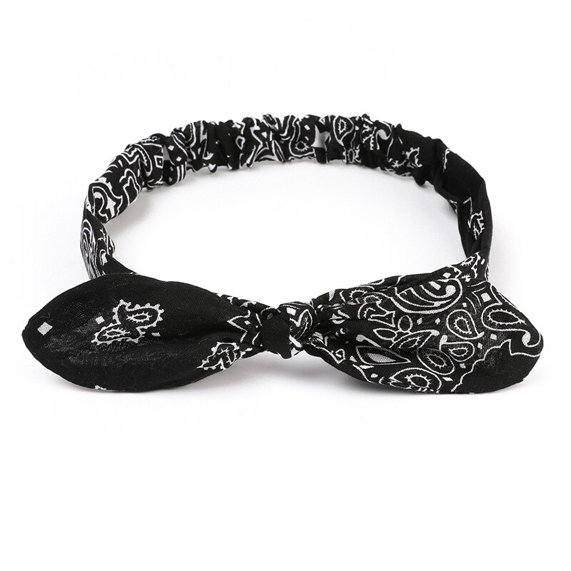 Bandeau élastique à nœud croisé pour femmes, style Boho, imprimé doux et solide, style Vintage, Turban, bandana, accessoires pour cheveux: S1-4
