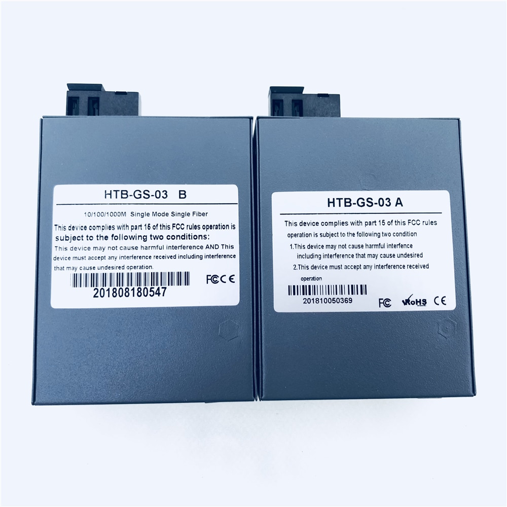 FTTH 1 Pair Gigabit Fiber Optical Media Converter 10/100/1000Mbps Single Mode Single Fiber 20KM SC Port External Power Supply